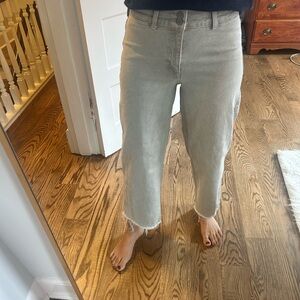 Banana Republic High Rise Wide Leg Crop Tan Denim Pants